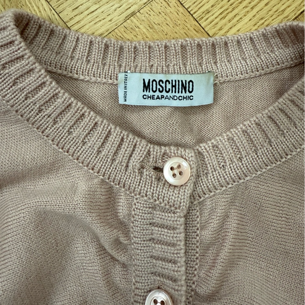 Moschino Light Pink Button-Up Cardigan - Sz. small - Picture 2 of 6